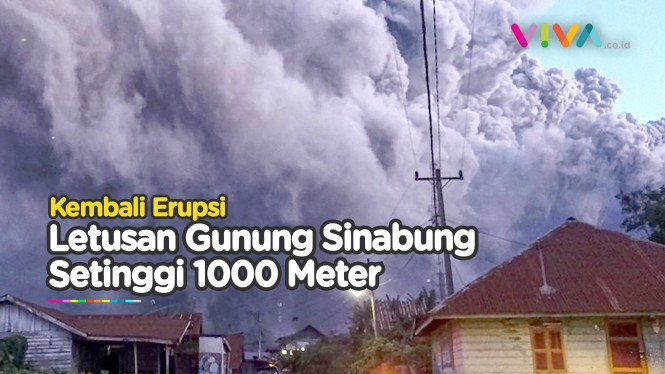 Gunung Sinabung Erupsi, Tinggi Letusan Mencapai 1000 Meter