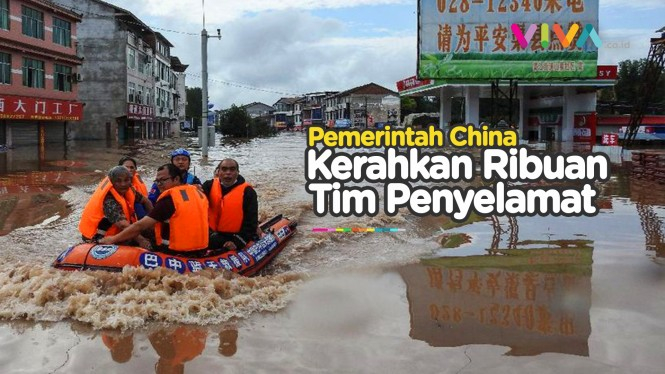 Ribuan Tim Penyelamat Bantu Warga Terdampak Banjir China