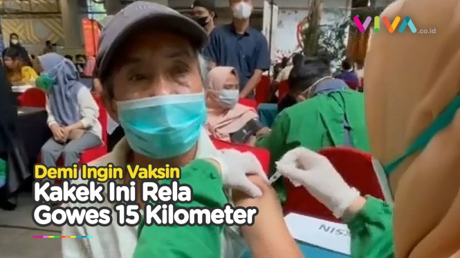 Kakek Rela Mengayuh Sepeda 15 Kilometer Hanya Untuk Vaksin