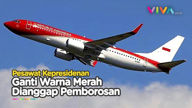 Pesawat Kepresidenan Jokowi Berubah Warna Merah