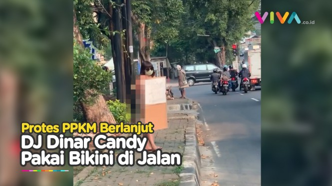 PPKM Diperpanjang Dinar Candy Turun ke Jalan Pakai Bikini