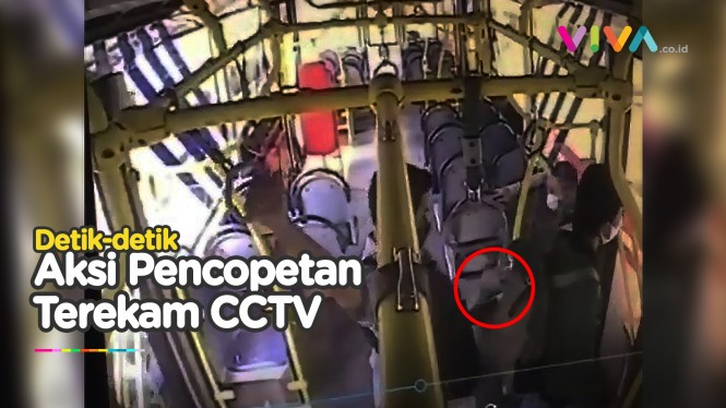 Aksi Pencurian Dompet di Bus TransJakarta Terekam CCTV
