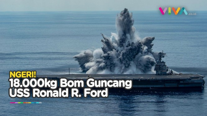 Video Ledakan Bom Dahsyat Dekat Kapal Induk Terbaru AS