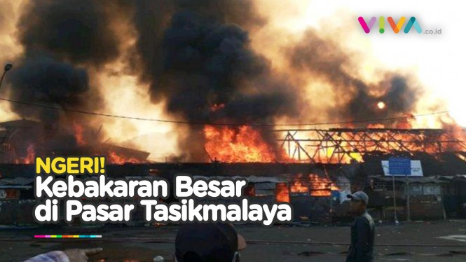 Puluhan Kios Ludes Terbakar di Pasar Ciawi Tasikmalaya
