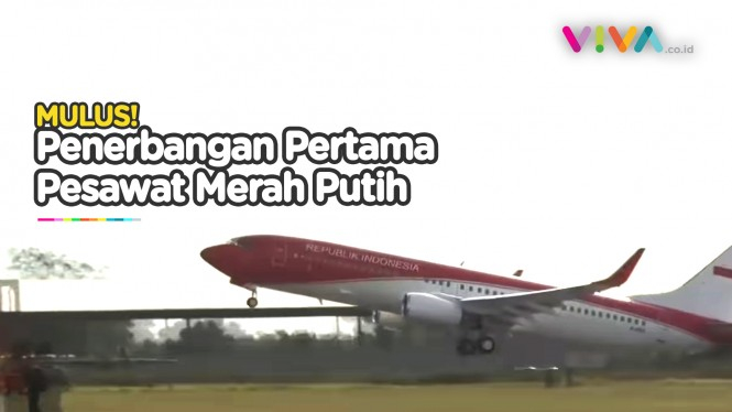 Penerbangan Pertama Jokowi dengan Pesawat Merah-Putih