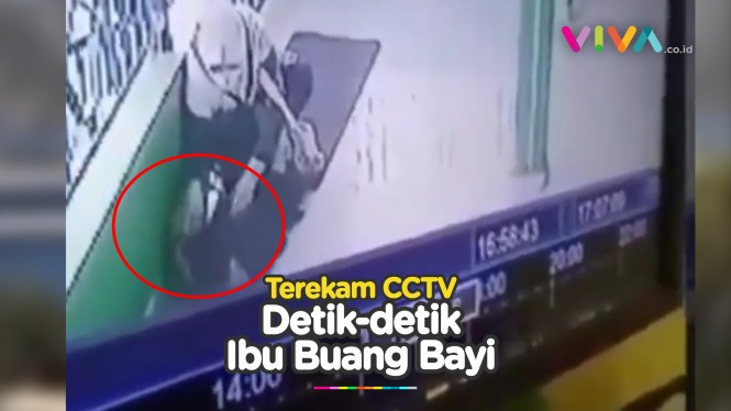 Terekam CCTV, Teganya Ibu Buang Bayi di Masjid