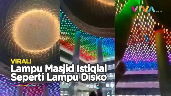 Lampu Masjid Istiqlal Warna-Warni, Ini Kata Petugas
