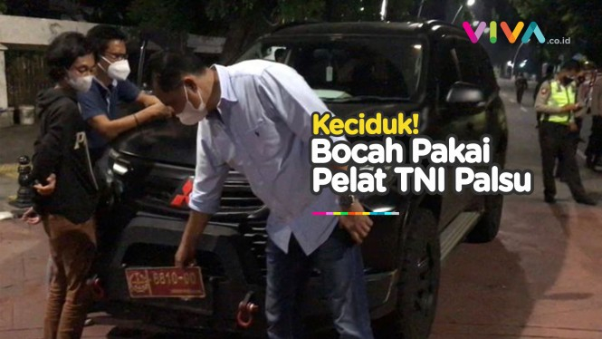 Disetop Polisi, Bocah Nekat Bawa Mobil Pajero Pelat TNI