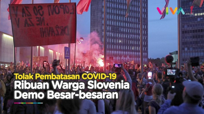 RICUH! Aksi Demo Terbesar di Slovenia