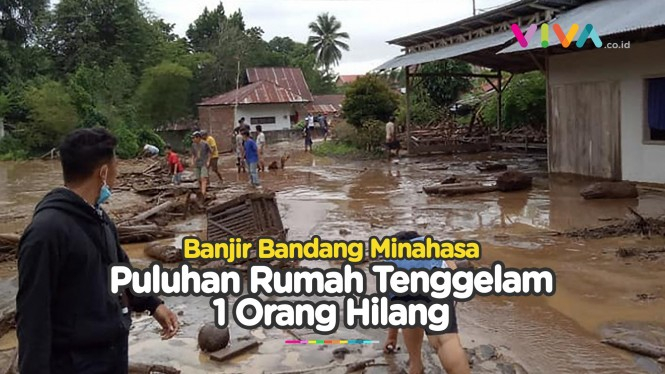 Banjir Bandang Minahasa Tenggelamkan Puluhan Rumah Warga