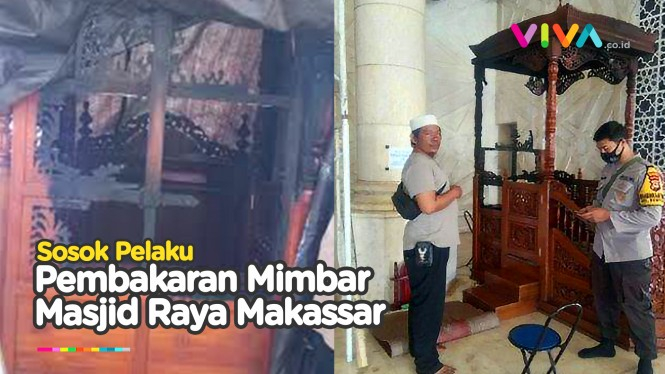 Keterlaluan! Pria Sengaja Bakar Mimbar Masjid Raya Makassar