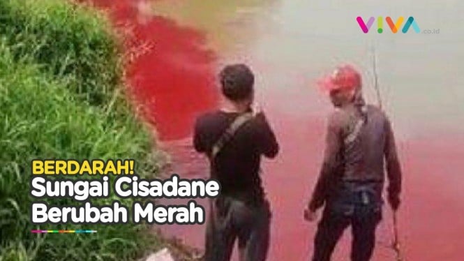 Sungai Cisadane Berubah Merah Pekat Akibat Limbah Pabrik