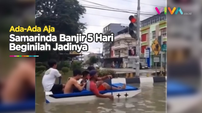 Kelakuan Ngakak Warga Saat Samarinda Terendam Banjir 5 Hari