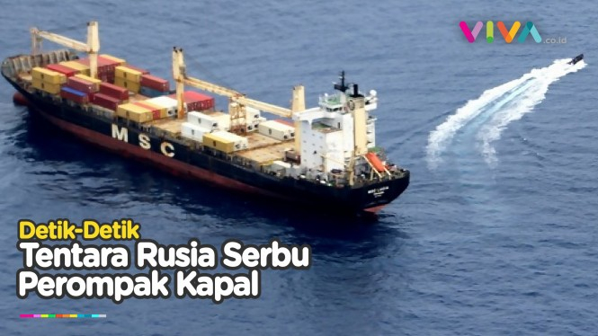 Perompak Kapal Kabur Kocar-kacir Diserbu Tentara Rusia