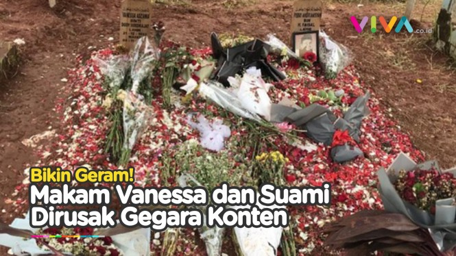 Makam Vanessa Berantakan karena Konten, Foto Sampai Rusak