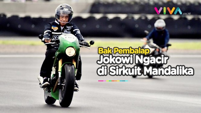 Gaya Jokowi Jajal Sirkuit Mandalika Pakai Motor 'RI 1'