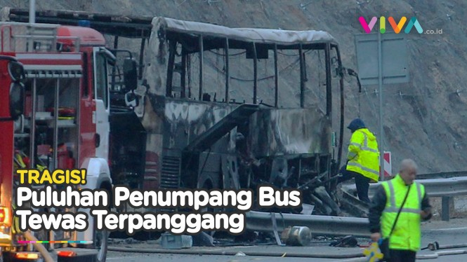 Kecelakaan Maut! Puluhan Orang Tewas Terbakar di Dalam Bus