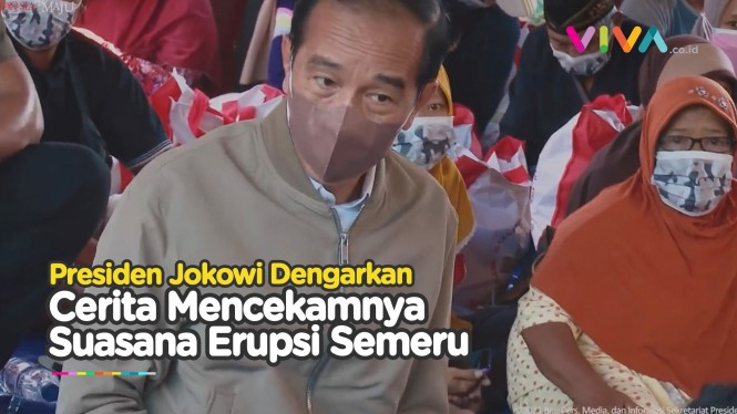 Cerita Warga ke Jokowi Detik-detik Mencekamnya Semeru Erupsi