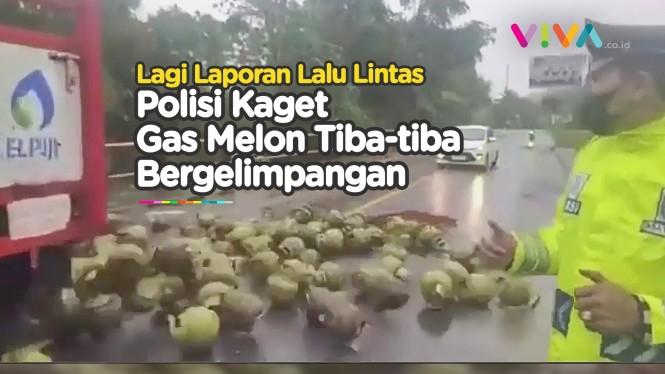 Sedang Laporan, Polantas Syok Gas Melon Berhamburan ke Jalan