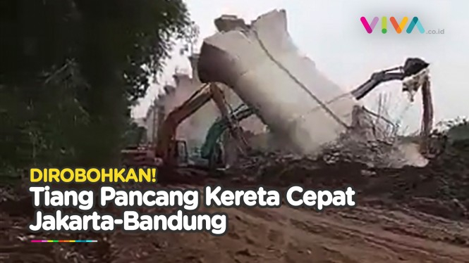 Tiang Pancang Proyek Kereta Cepat Jakarta-Bandung Ambruk
