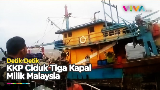 Terciduk! KKP Tangkap 3 Kapal Pencuri Milik Malaysia