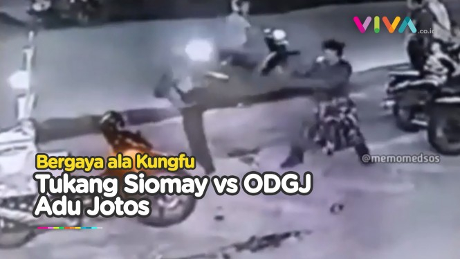 Tukang Siomay vs ODGJ Berkelahi Bak Film Kungfu
