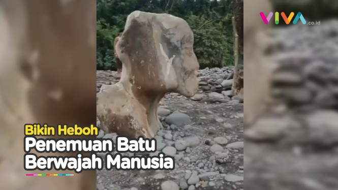 Viral! Penemuan Batu Mirip Wajah Manusia di Sungai Musi