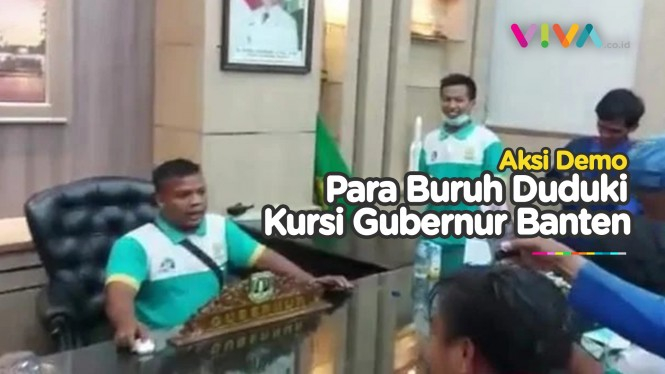 Ratusan Buruh Berhasil Duduki Kantor Gubernur Banten