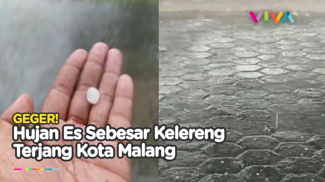 Hujan Es Guyur Kota Malang, Diikuti Badai Angin