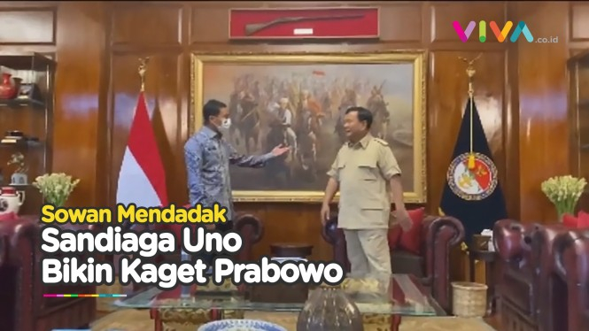Prabowo Kaget Dikunjungi Sandiaga di Kantornya, Bahas Apa?