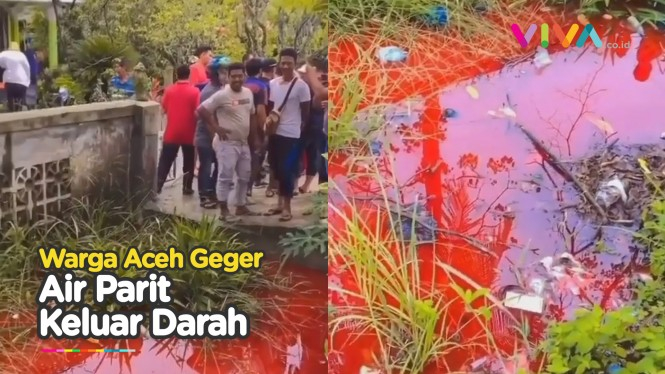 Air Parit di Aceh Utara Tiba-tiba Berubah Jadi Merah Darah