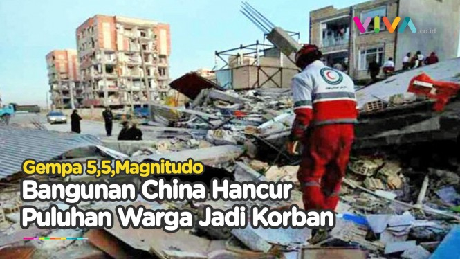 Detik-detik Warga Kocar-kacir saat China Diguncang Gempa