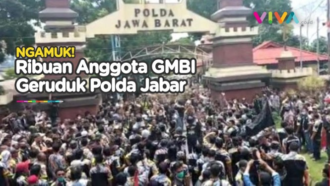 Markas Polda Jabar Diserbu Ribuan Anggota GMBI