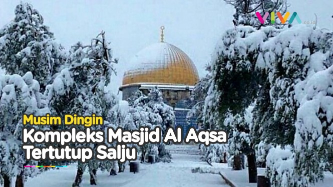 Fenomena Langka, Masjid Al-Aqsa Diselimuti Salju