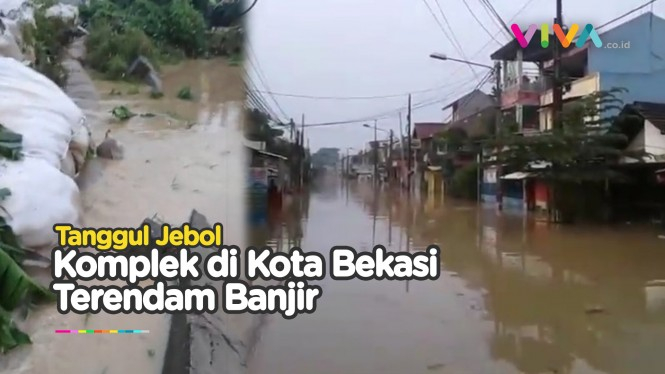 Gegara Hujan Semalaman, Tanggul Kali Bekasi Jebol