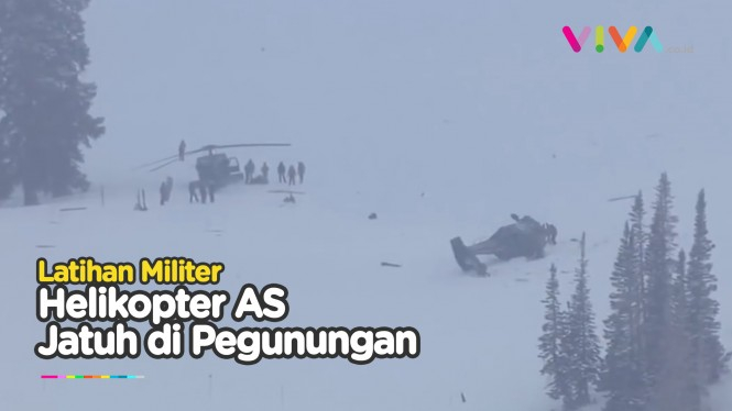 APES! Helikopter Militer AS Jatuh di Pegunungan Salju
