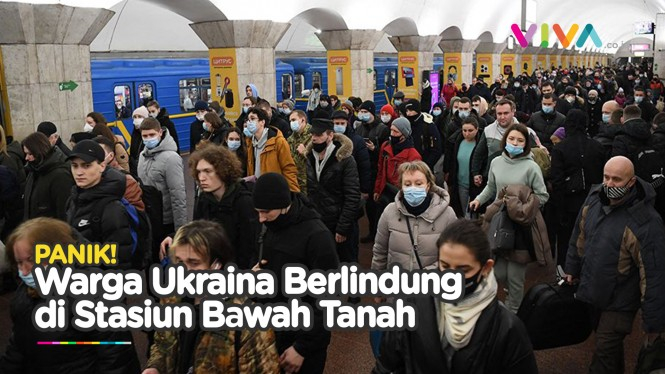 Ratusan Warga Ukraina Mengungsi di Stasiun Bawah Tanah