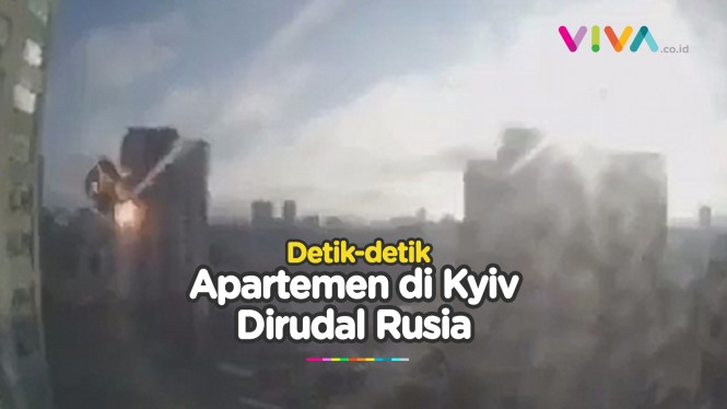 Detik-detik Rudal Rusia Hantam Apartemen di Kyiv
