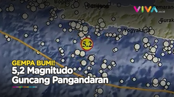 BREAKING NEWS: Gempa 5,2 Magnitudo Guncang Pangandaran