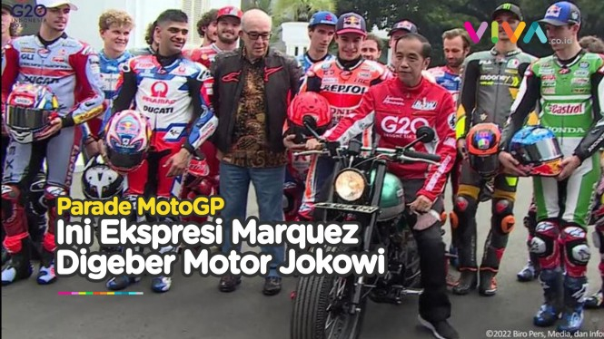 Sambil Geber-geber, Jokowi Curhat Soal Motor ke Marquez