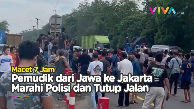Pemudik Arah Jakarta Marahi Polisi Hingga Tutup Jalan