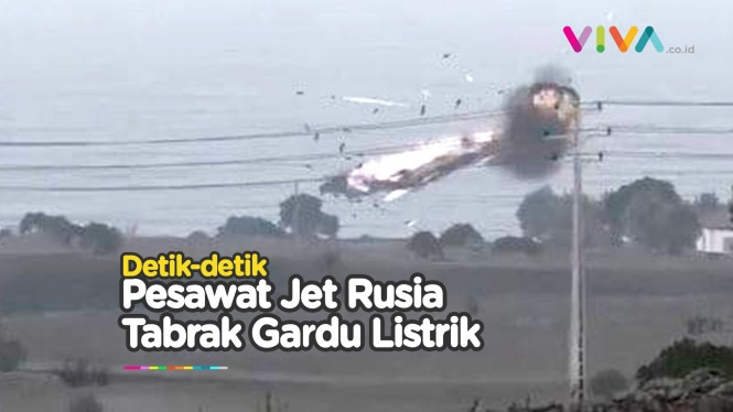Jet Tempur Diduga Milik Rusia Tabrak Gardu Listrik