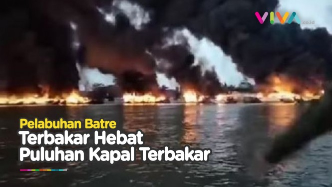 Kebakaran Hebat Hanguskan Puluhan Kapal Nelayan di Cilacap