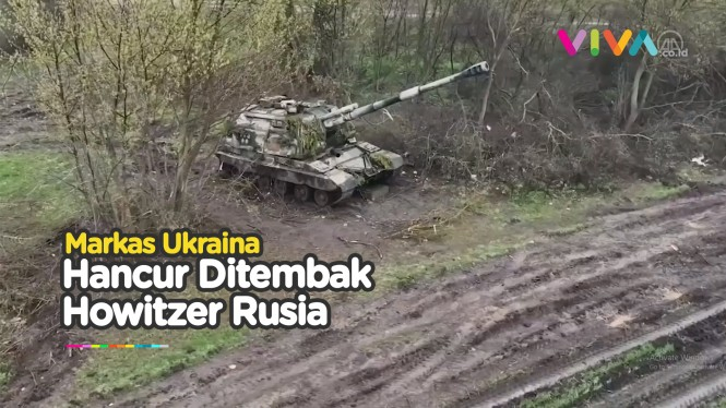 Brutal! Tank Howitzer Rusia 152 MM Serang Benteng Ukraina