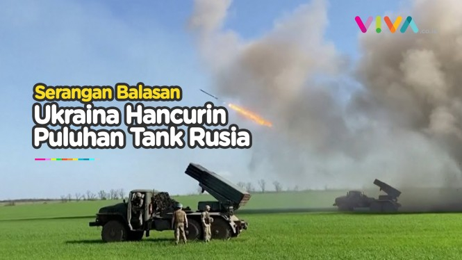 Ngeri! Ukraina Bombardir 70 Tank Rusia saat Nyebrang Sungai