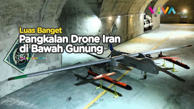 Penampakan 100 Drone Iran yang Ngumpet di Bawah Pegunungan
