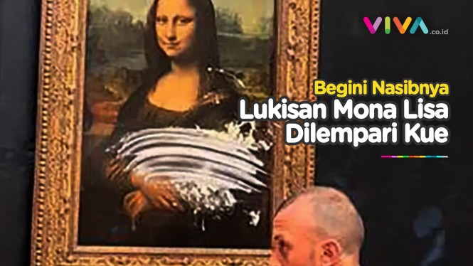 HEBOH! Pria Misterius Lempar Kue ke Lukisan Mona Lisa