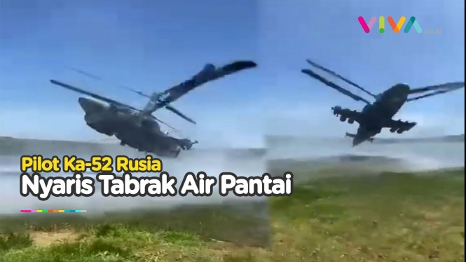 Ka-52 'Alligator' Rusia Terbang Menyamping dan Nyaris Jatuh