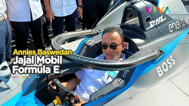 Sumringah, Anies Baswedan Coba Sensasi Mobil Formula E