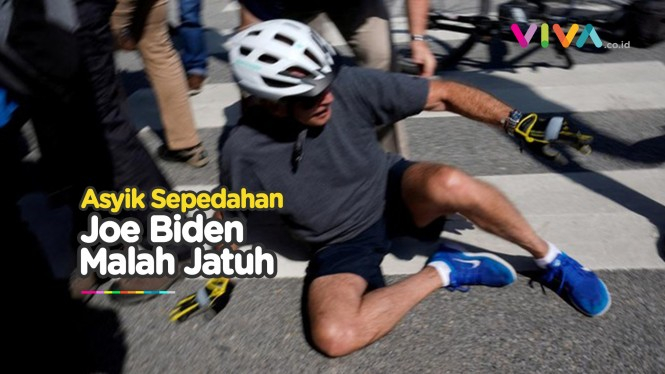 Detik-detik Joe Biden Jatuh dari Sepeda, Kok Bisa?